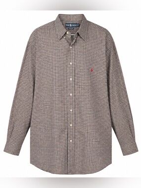 Polo by Ralph Lauren Brown and White Check Button-Down Shirt Big & Tall 3XLT